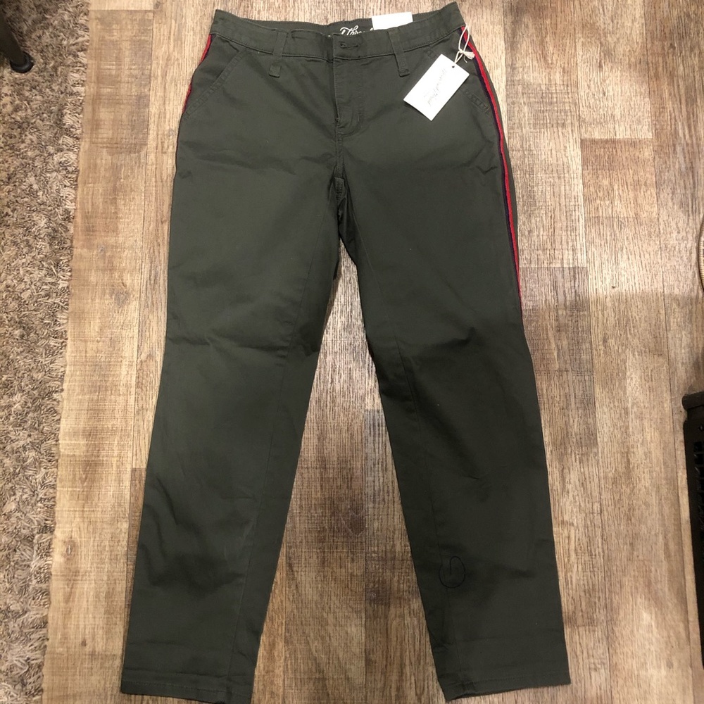 Army Green pants w/ stripes